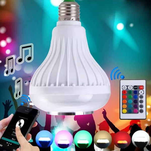 LED лампа с Bluetooth динамиком,  RGB подсветкой