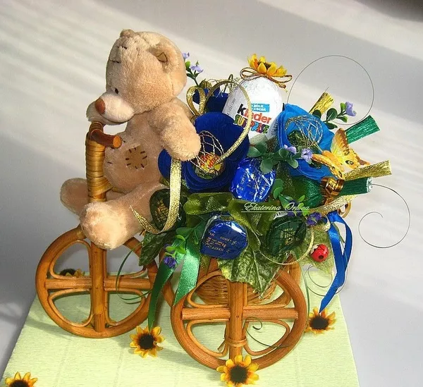 Велосипед- букет в подарок любимому человеку+ игрушка 2