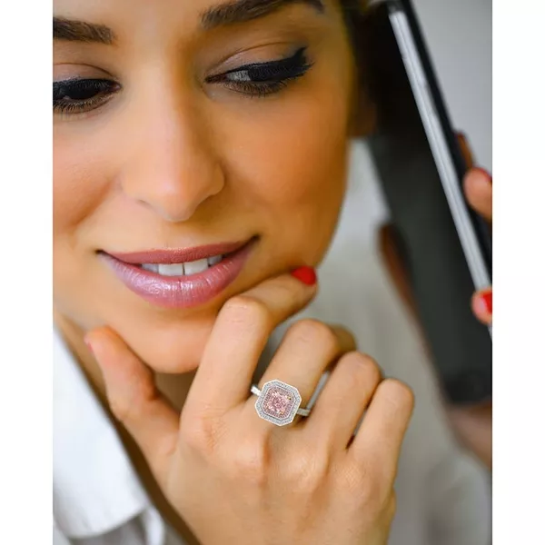 Кольцо с натуральным розовым бриллиантом 1.71 карата 5