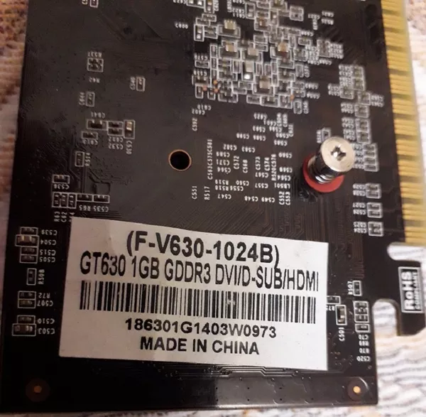 Продам видеокарту Nvidia GT630 1Gb GDDR3 2