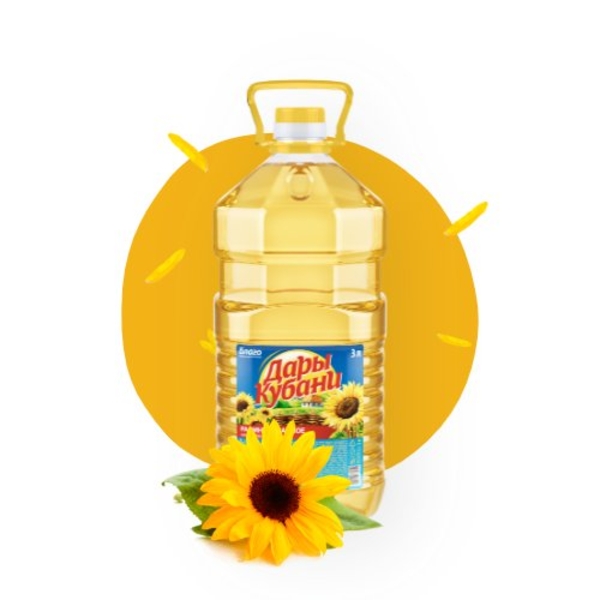 Масло подсолнечное ТМ Дары Кубани 3
