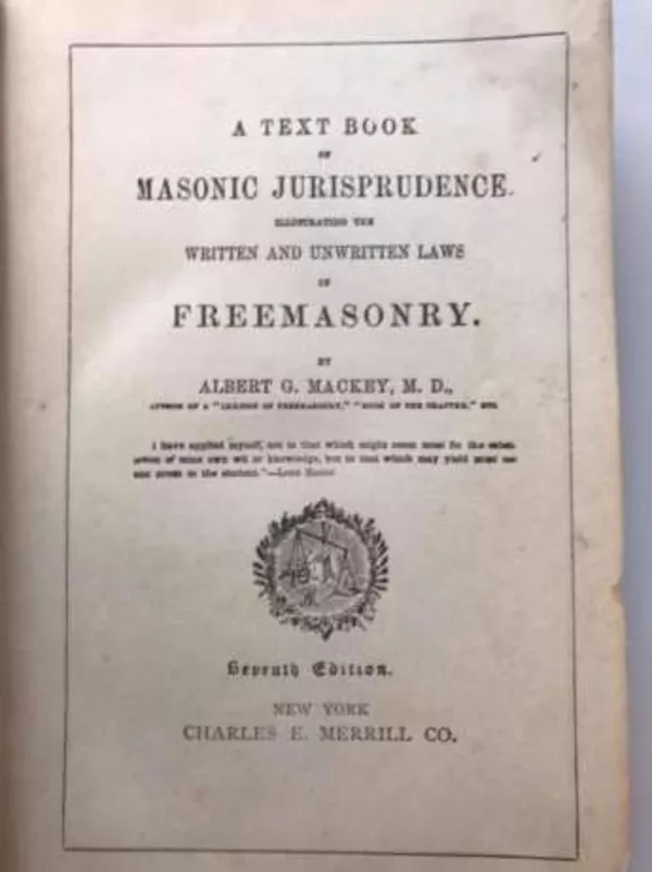 Masonic jurisprudence / массонская юриспруденция .New York 1859 2